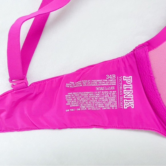 Victoria’s Secret PINK Campus Push-Up in Hot Pink - Picture 3 of 3